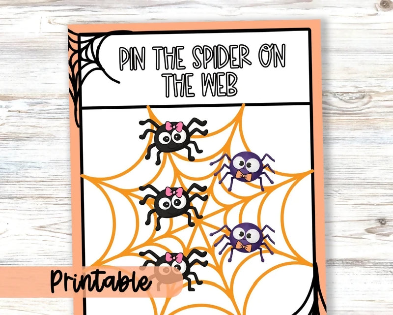 Halloween Tic Tac Toe Candy Theme Game, Pin the Spider on the Web (Pin the Tail Game) Easy Halloween Activities