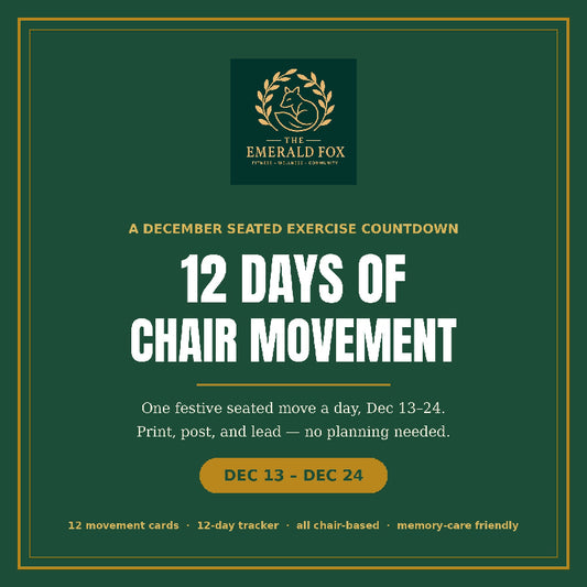 12 Days of Chair Movement — December Seated Exercise Countdown for Seniors | Activity Director Holiday Printable