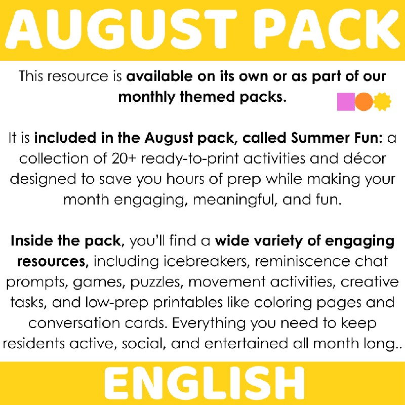 August Would You Rather Questions for Seniors | Printable Conversation Activity for Cognitive Stimulation and Group Discussion - Fun Icebreaker Activity for Memory Support and Engagement