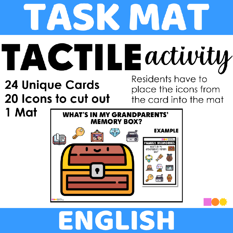 Grandparent's Day Sensory Task Mat - Hands-On Interactive Activity for Seniors, Memory Care & Sensory Engagement
