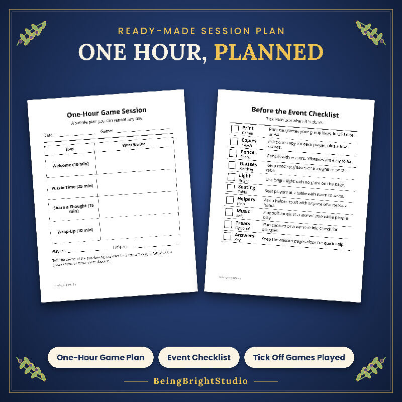 Christian Brain Games for Seniors | 200 Bible Puzzles | Activity Director Pack
