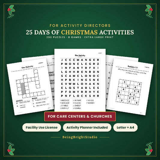 Christmas Brain Games for Seniors | 200 Puzzles