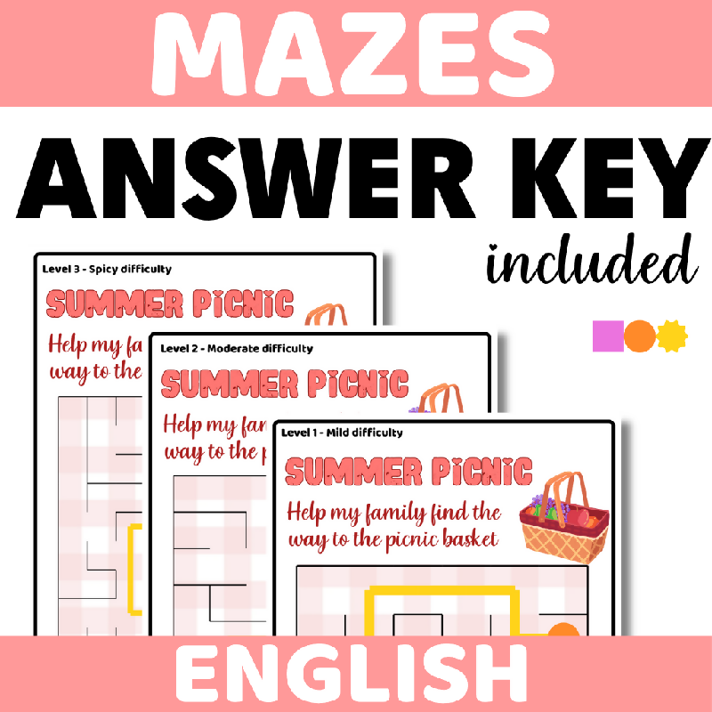 August Mazes for Seniors and Elderly Adults | Printable Brain Game Worksheets for Assisted Living, Senior Centers & Home Care | Cognitive and Fine Motor Activity Puzzles