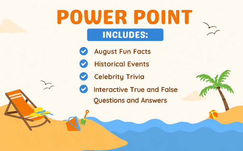 August Birthday Party Bundle for Seniors | Birthday Party Games, Trivia, Fun Facts, Poster, Certificate & Music Playlist
