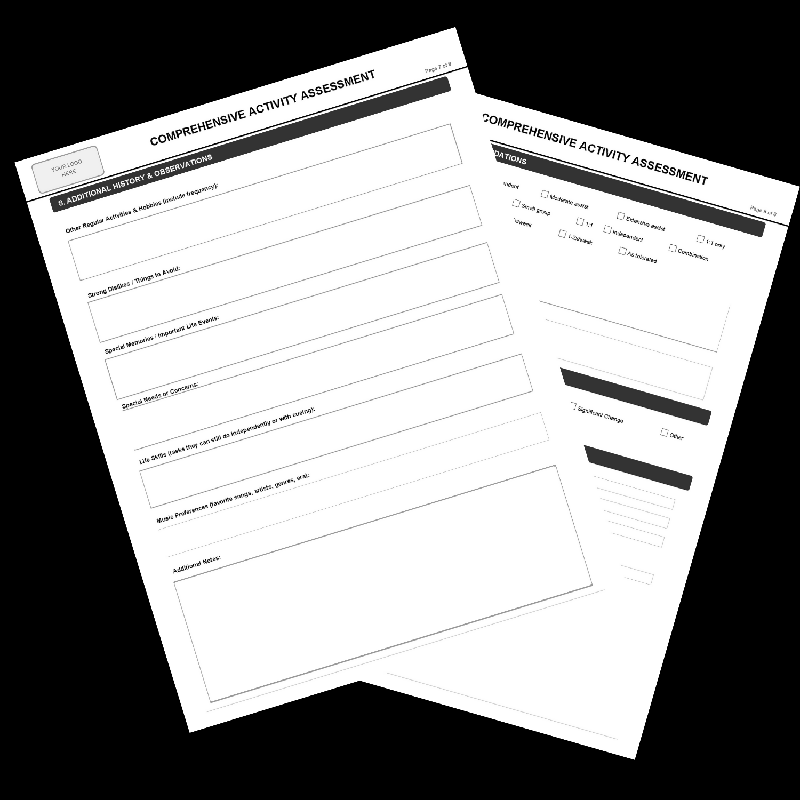 CMS-Aligned Activity Assessment Form | Fillable PDF for Activity Directors & Life Enrichment Coordinators