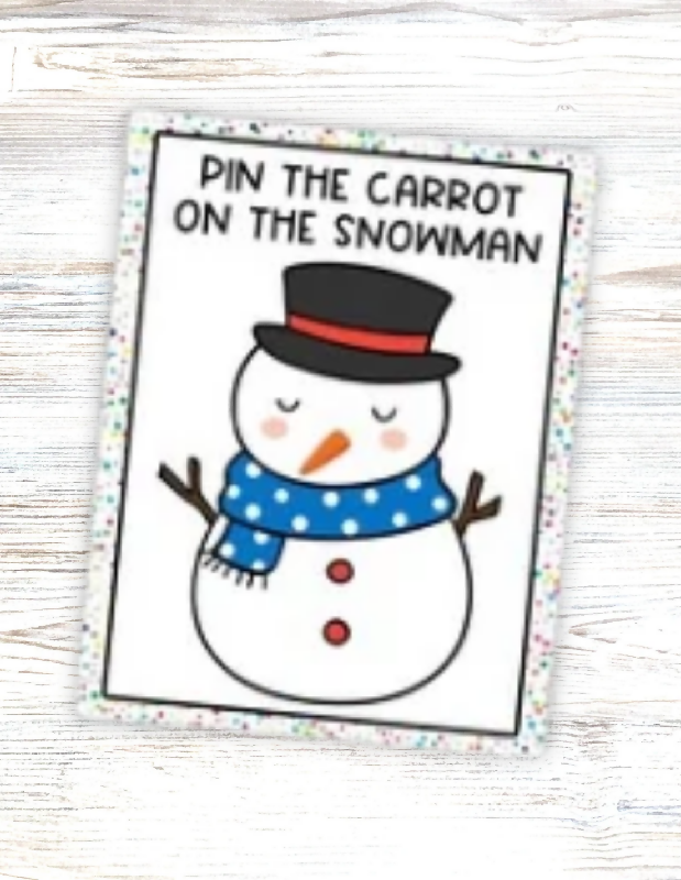 Pin the Nose on the Reindeer & Pin the Carrot Nose on the Snowman, Pin the Tail on Donkey Game, Printable Group Game Activity