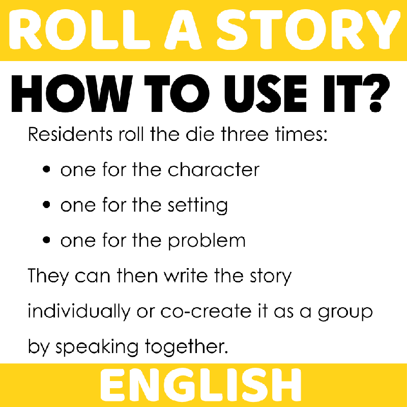 Roll a Story: September Themed Storytelling Activity for Seniors | Back to School, Labor Day, Grandparents Day & Coffee Day Creative Writing Game