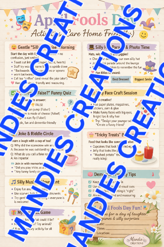 April Fools Day Activities for Seniors | Memory Care Fun Pack