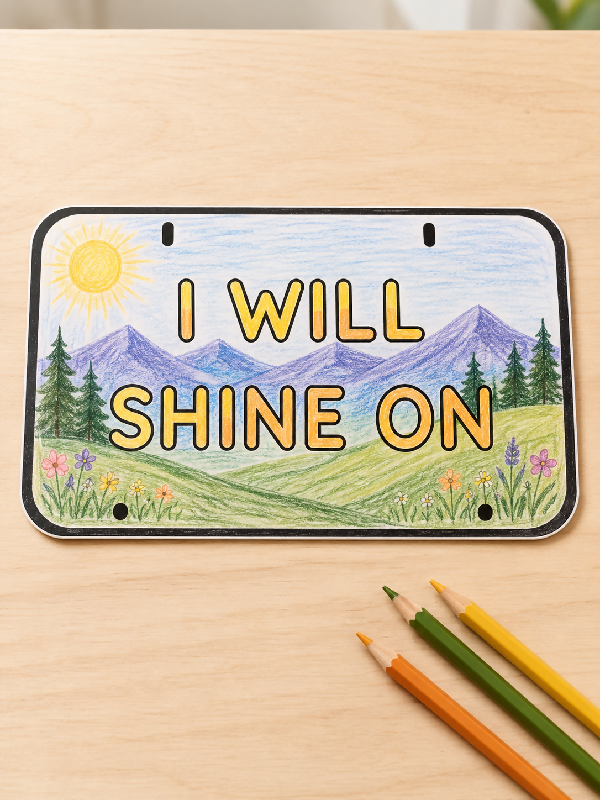 License Plate Affirmations Activity, Self-Esteem Group Activity, Inclusive Activity Printable