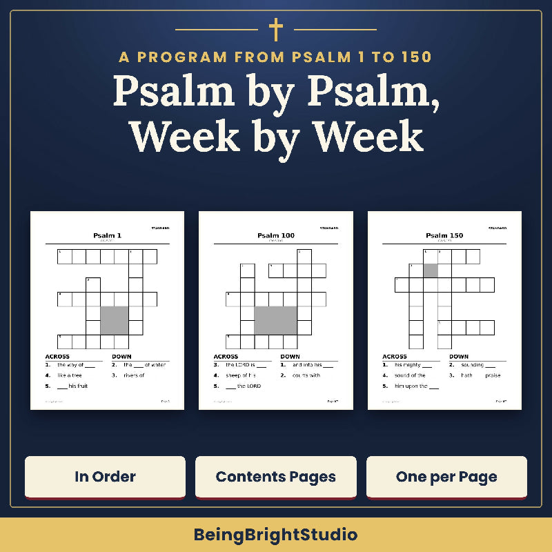 Psalms Crossword Puzzles for Seniors | 150 Extra Large Print Puzzles | Activity Director Printable