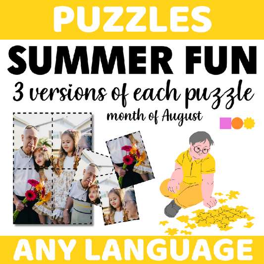 Printable August Image Puzzles for Seniors - Cognitive Stimulation Activity with Seasonal Pictures for Assisted Living - Brain Games for Cognitive Practice and Engagement