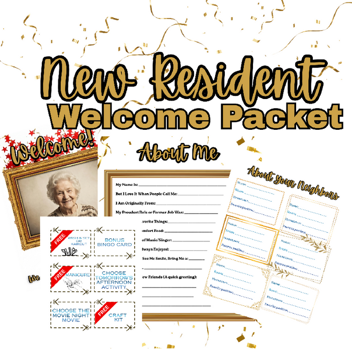 New Resident Welcome Packet for Assisted Living & Skilled Nursing | Activity Director Kit