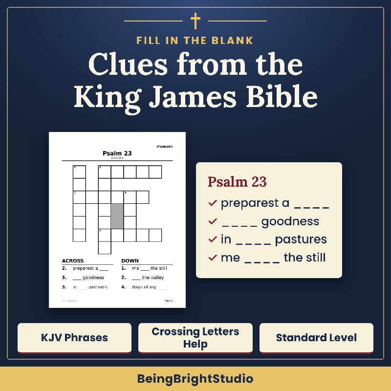 Psalms Crossword Puzzles for Seniors | 150 Extra Large Print Puzzles | Activity Director Printable