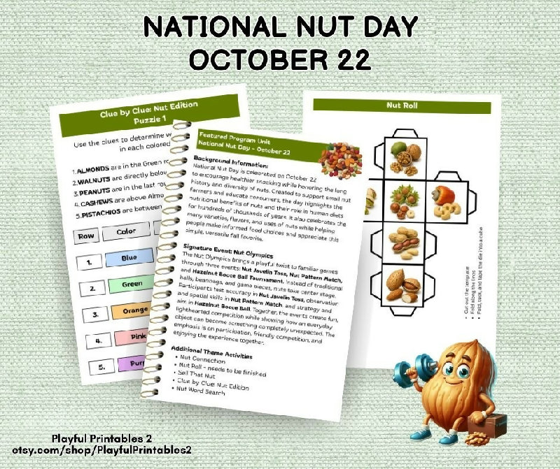 National Nut Day Activity Bundle for Seniors | October | Nut Olympics, Games & Senior Engagement Activities