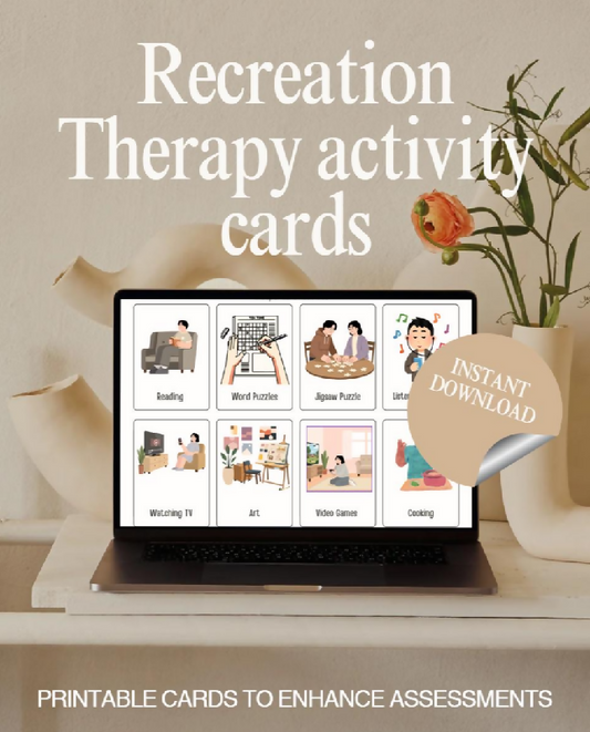 Cards can be used to help identify clients interests or as a visual on activity calendars