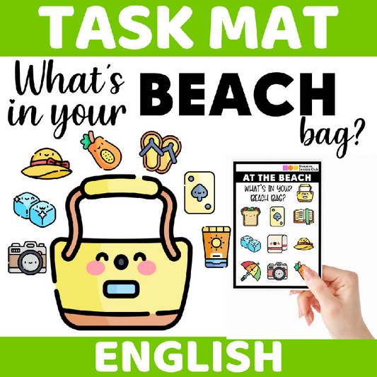Summer Sensory Task Mat: What's in My Beach Bag? Hands-On Interactive Activity for Seniors, Memory Care & Sensory Engagement