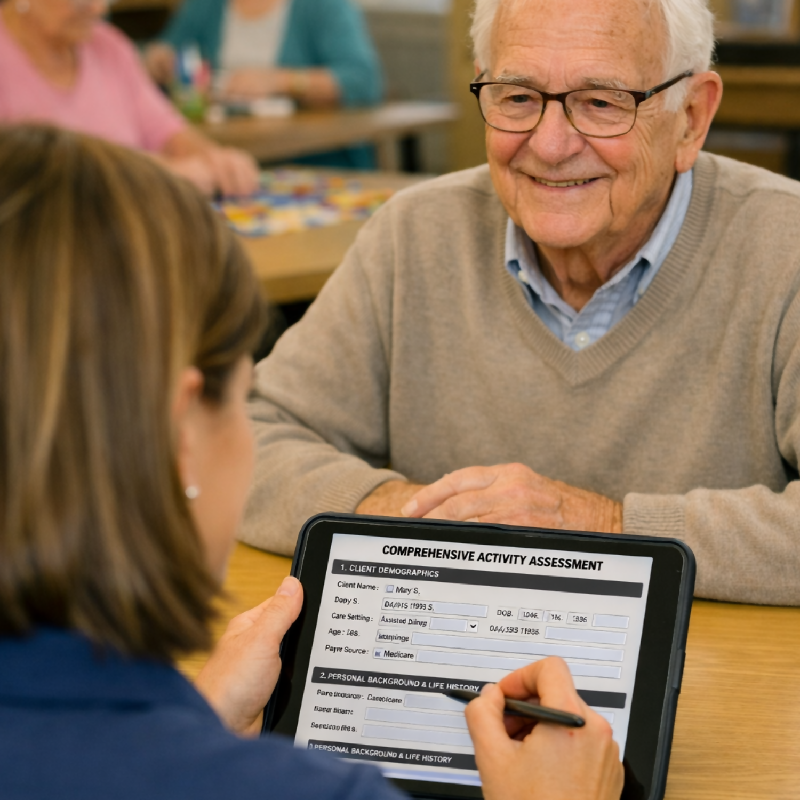 CMS-Aligned Activity Assessment Form | Fillable PDF for Activity Directors & Life Enrichment Coordinators