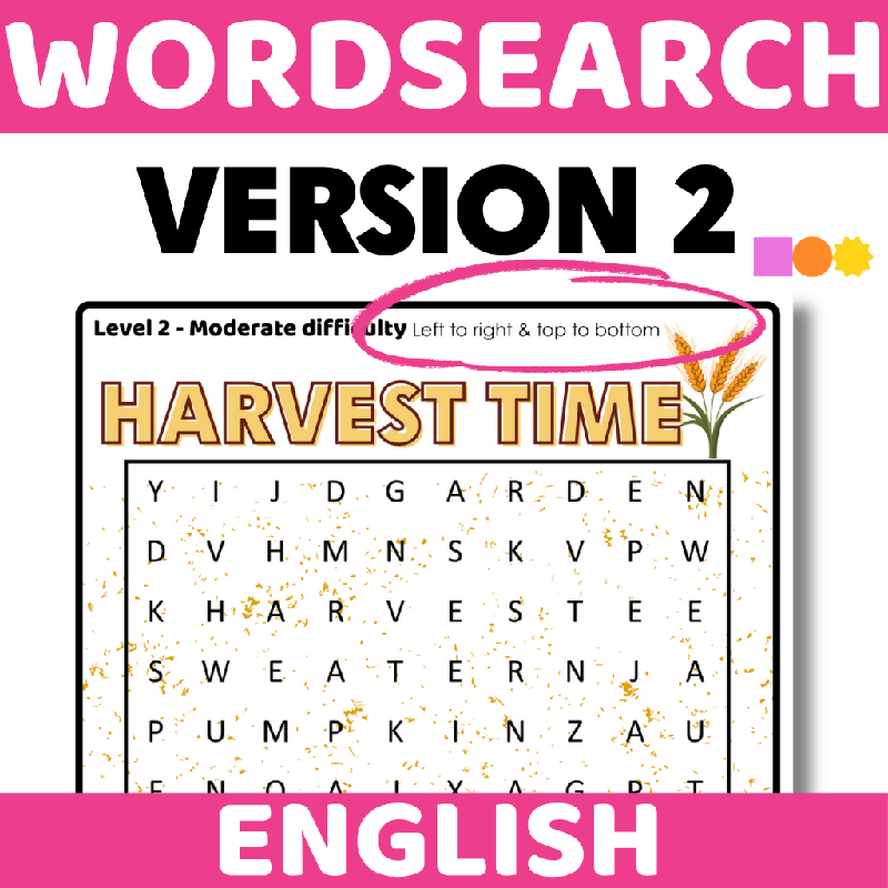 September Harvest Word Search Puzzle | Fall Cognitive Stimulation Activity for Seniors, Memory Care & Older Adults | Autumn Wordsearch Brain Game