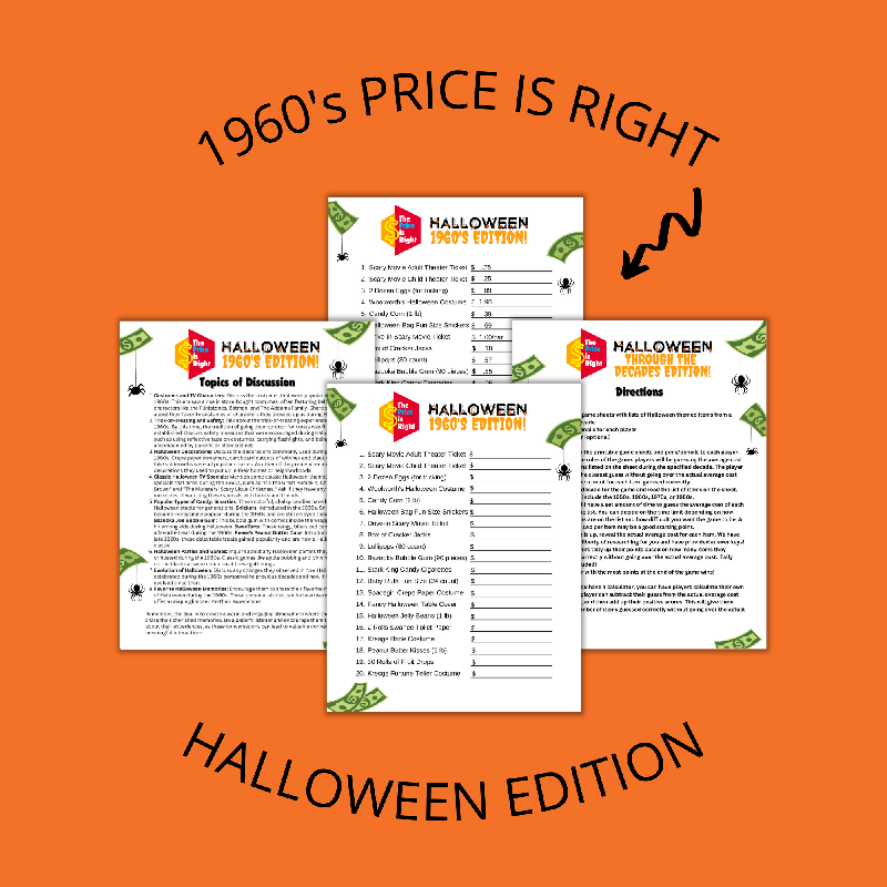 Halloween Price is Right Game | 1980s Edition Printable Activity for Seniors