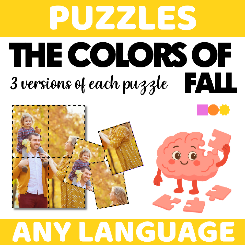 Printable October Image Puzzles for Seniors - Cognitive Stimulation Activity with Seasonal Pictures for Assisted Living - Brain Games for Cognitive Practice and Engagement Fall / Autumn-Themed