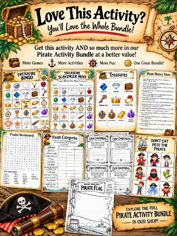 Pirate Ship Photo Backdrop, for Events & Parties, Print - Trim - Paste Together, Photo Booth Printable