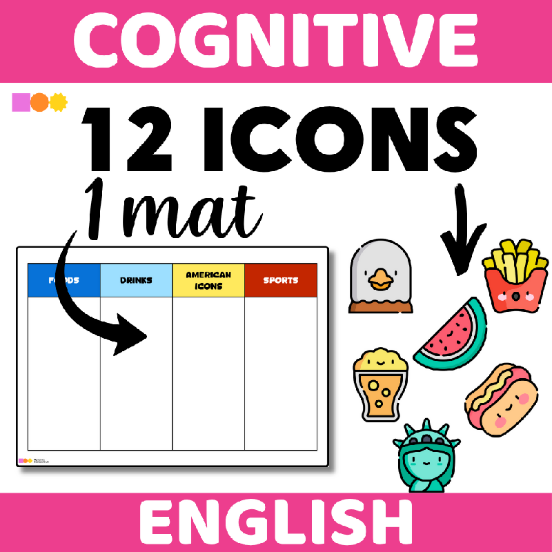 Hands on Sorting Task 4th of July Theme - Categorizing Icons related to Independence Day - Fourth of July