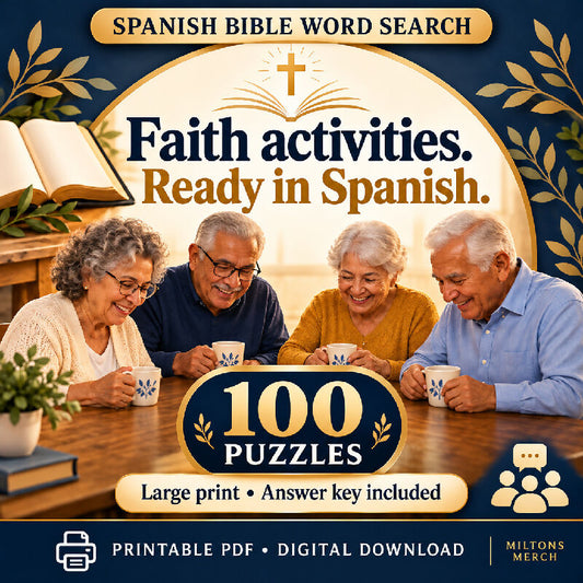Spanish Bible Word Search — 100 Large Print Puzzles | Sopa de Letras de la Biblia PDF