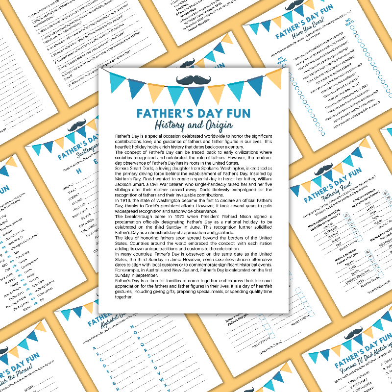Father’s Day Fun Bundle – Printable Activity Games Pack
