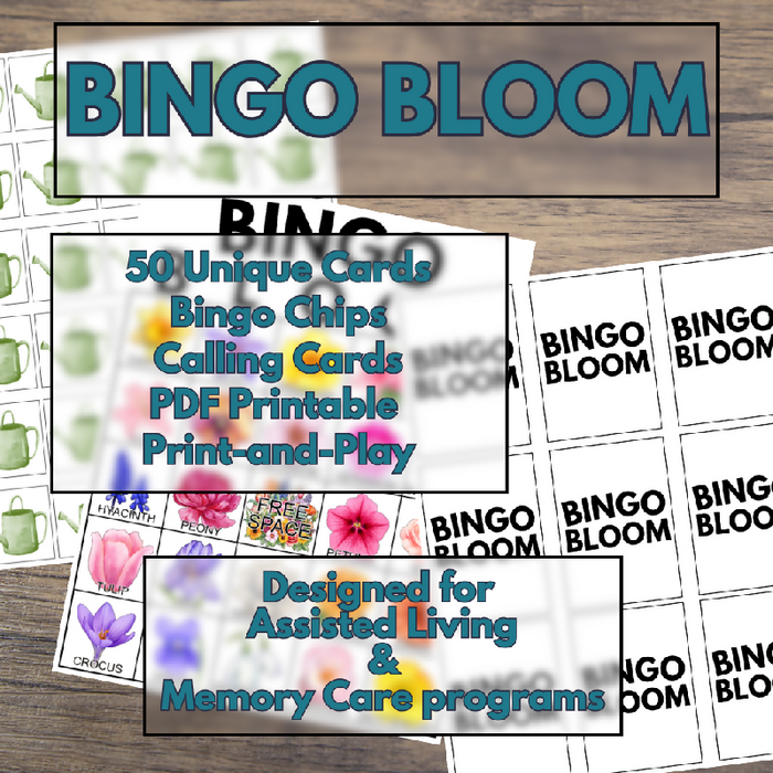 Bingo Bloom Game for Seniors | Printable Memory Care Activity Pack