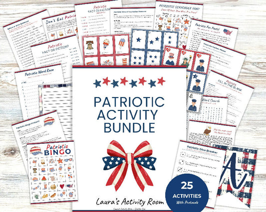 USA 250th Birthday, Patriotic Activity Bundle with Recreation Therapy Protocols, Party Games for 4th of July, Independence Day Bundle, Memorial and Veterans Day