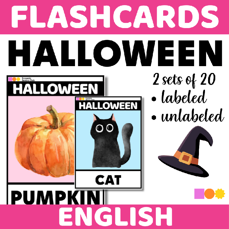 Halloween-Themed Flashcards for Seniors | Printable Cognitive Stimulation Activity for Elderly Adults and Senior Living