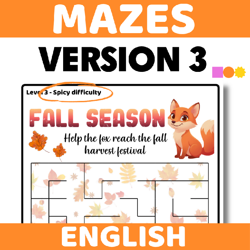 Fall Season Mazes for Seniors & Memory Care | Easy, Medium & Hard Cognitive Stimulation Activity | Visual Tracking, Problem-Solving & Cognitive Stimulation Autumn-Themed Maze