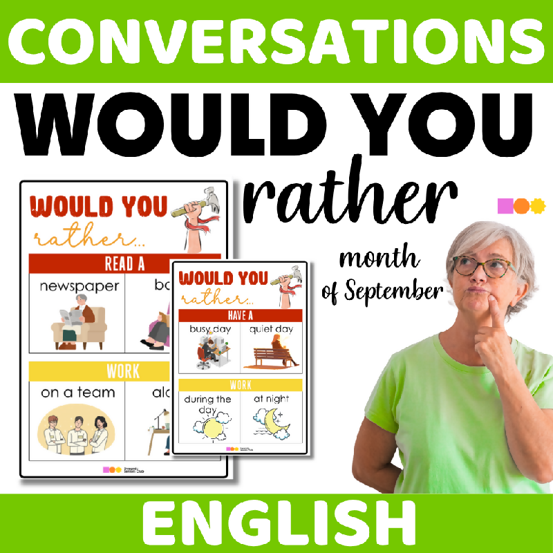 Would You Rather: September Edition for Seniors | Conversation & Social Engagement Activity for Memory Care | Discussion Cards for Cognitive Stimulation & Group Engagement
