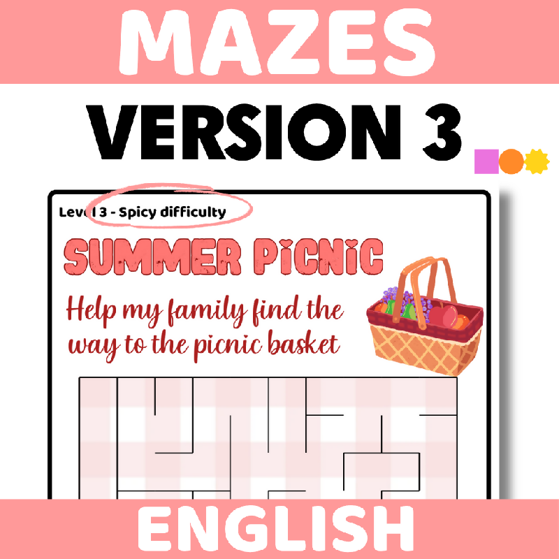 August Mazes for Seniors and Elderly Adults | Printable Brain Game Worksheets for Assisted Living, Senior Centers & Home Care | Cognitive and Fine Motor Activity Puzzles