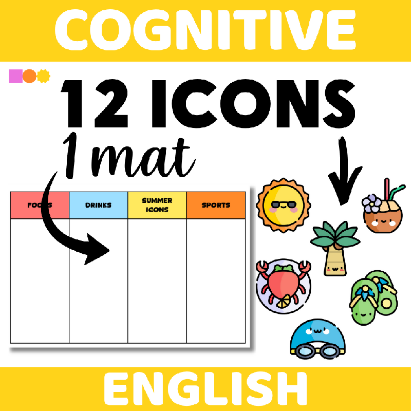 August-Themed Sorting Icons for Seniors | Printable Cognitive Sorting and Classification Activity for Memory Care and Senior Centers
