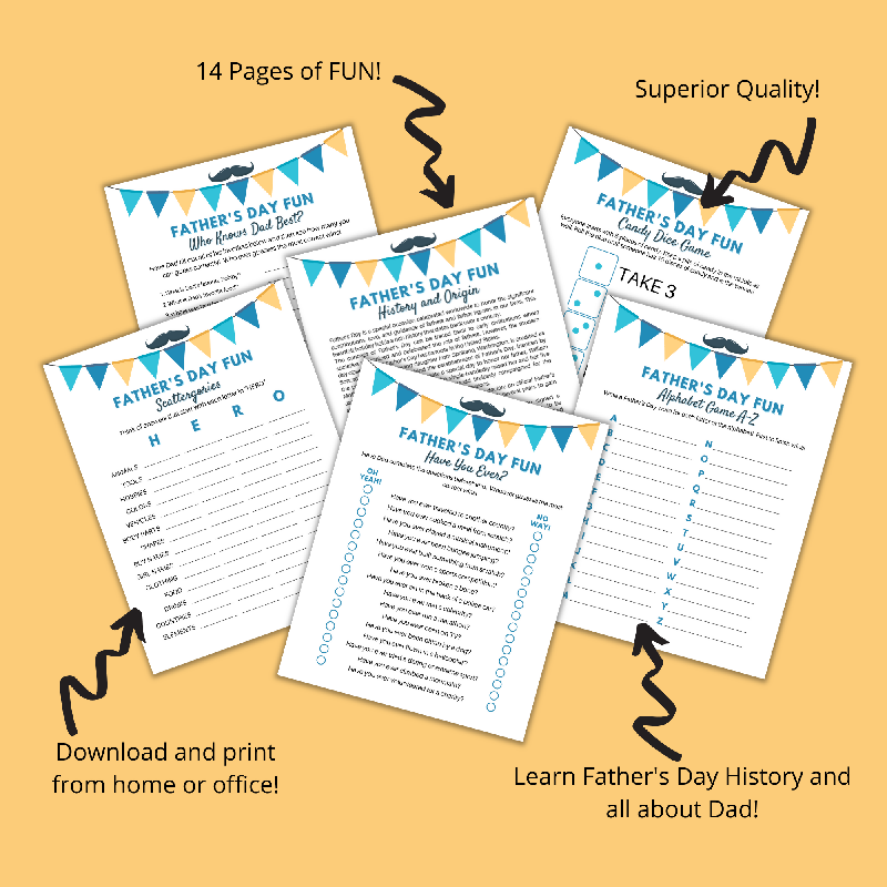 Father’s Day Fun Bundle – Printable Activity Games Pack